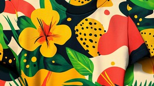 热带花卉图案时尚T恤