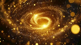 金色璀璨旋涡粒子特效图
