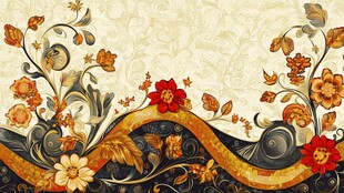 复古花卉装饰图案背景