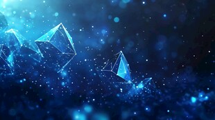 梦幻蓝色科技感多边形背景