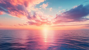 海上绝美日落天空景象