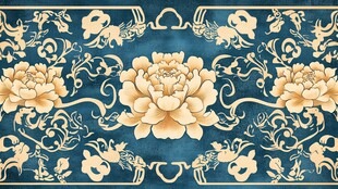 中式牡丹花纹古典装饰图案