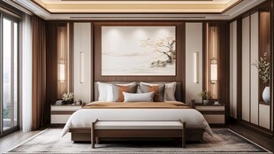 新中式风格优雅卧室空间