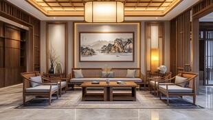 中式典雅客厅室内设计图