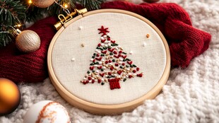 圣诞刺绣装饰 温馨节日氛围