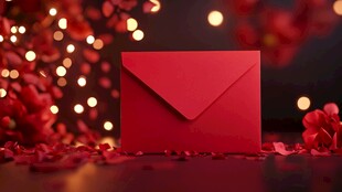 喜庆红信封 浪漫节日氛围