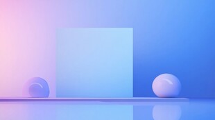 梦幻渐变背景的几何物体