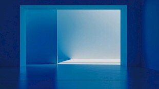 蓝色空间光影创意场景