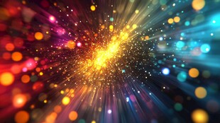 梦幻炫彩光线粒子爆发