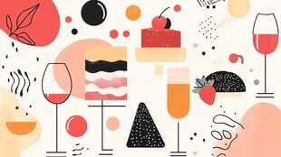 欢乐派对美食饮品插画