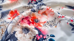 绚丽花卉印花柔软布料