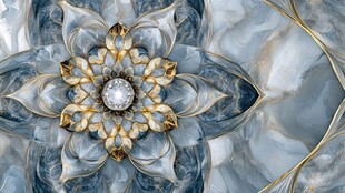 奢华宝石花卉抽象艺术图案