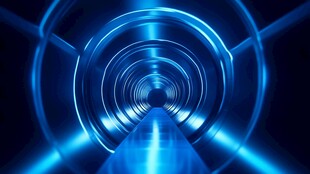 蓝色科技感光线隧道背景