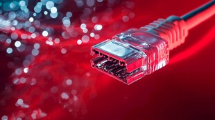 红色闪耀的网络水晶头