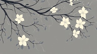 淡雅花枝背景图