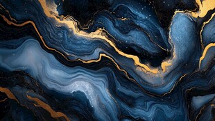 梦幻蓝金流体艺术纹理