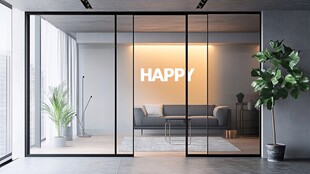 现代简约玻璃隔断办公空间