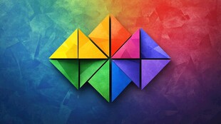 多彩几何拼图背景图案