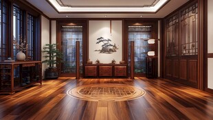 中式典雅客厅室内场景