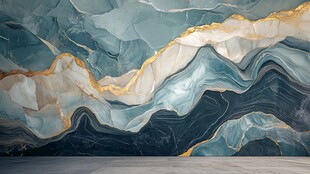 蓝金纹理大理石背景墙