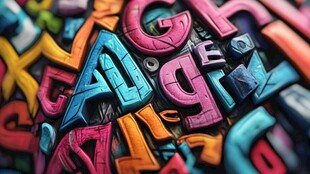多彩立体字母创意视觉效果