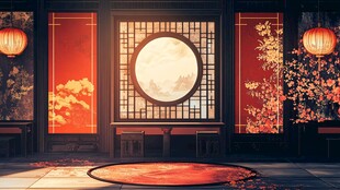 中式古风室内典雅场景