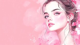粉色梦幻系唯美少女头像