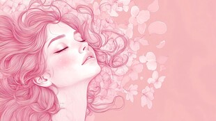 梦幻粉发少女与烂漫繁花