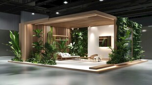 现代绿植环绕的休闲空间