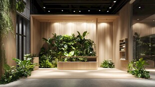 室内绿植景观 自然氛围感