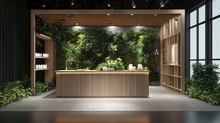 室内绿植装饰的接待空间