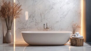 优雅大理石浴室浴缸场景