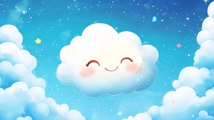 微笑云朵的梦幻星空之旅