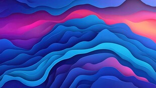 梦幻渐变波浪抽象背景图