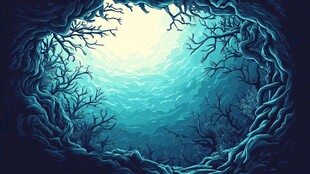 梦幻海底洞穴奇幻景象