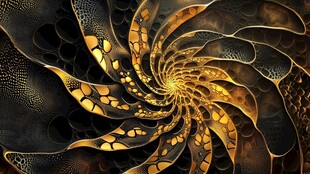 金色螺旋抽象艺术图案