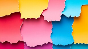 彩色撕边纸张创意背景图