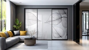 简约现代风客厅玻璃推拉门