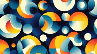 多彩几何圆形图案背景