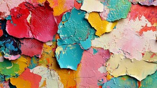 剥落的多彩墙皮纹理