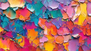 多彩颜料纹理艺术画面