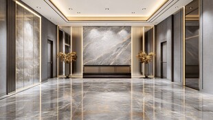 豪华大理石电梯厅室内设计
