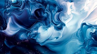 梦幻蓝调流体艺术画面