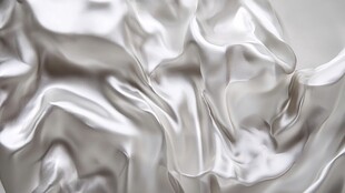 银白绸缎纹理特写