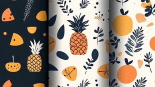 水果植物图案无缝背景图