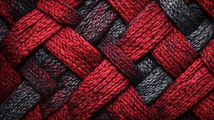 红黑交织的精美编织纹理