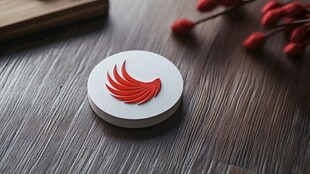 红色凤凰徽章摆件