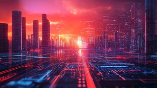 未来都市的科技光影景观