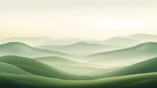 绿意山峦 朦胧自然美景