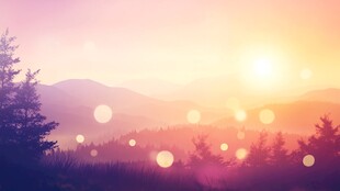 山间日出梦幻光影美景